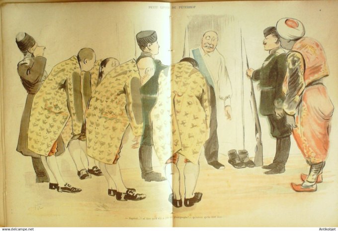 Le Rire 1897-09-18 # 150 Felix 1er chez Nicolas II en Russie par Hermann Paul