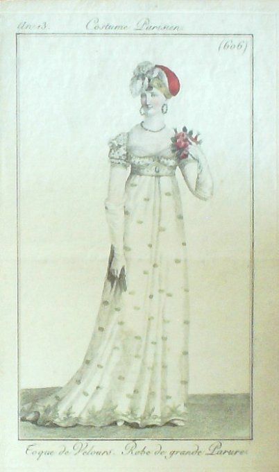 Costume Parisien 1805 an 13 # 606 (eau forte) Robe grande parure
