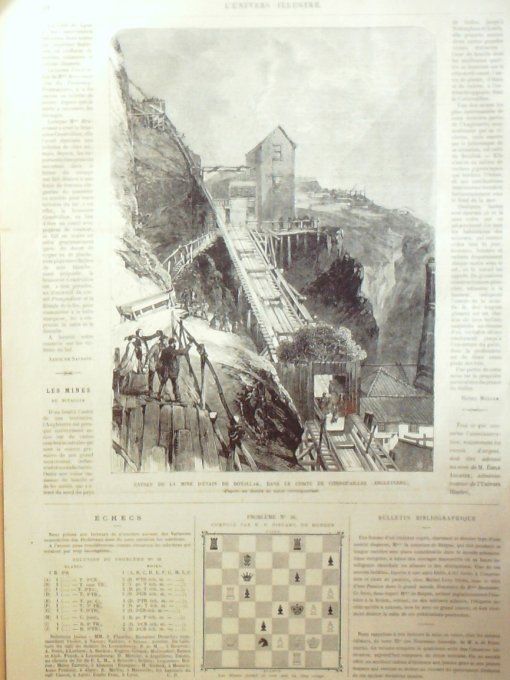L'Univers illustré 1867 # 606 Turquie Soukoum-Kaleh Angleterre mine d'étain Bottalak