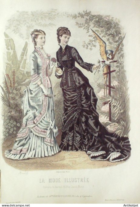 Gravure Mode illustree 1879 # 13 (Old Fashion plate)