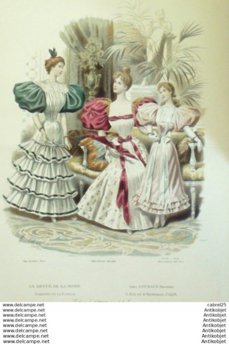Gravure Mode La Gazette 1894 # 48 (Old Fashion plate)