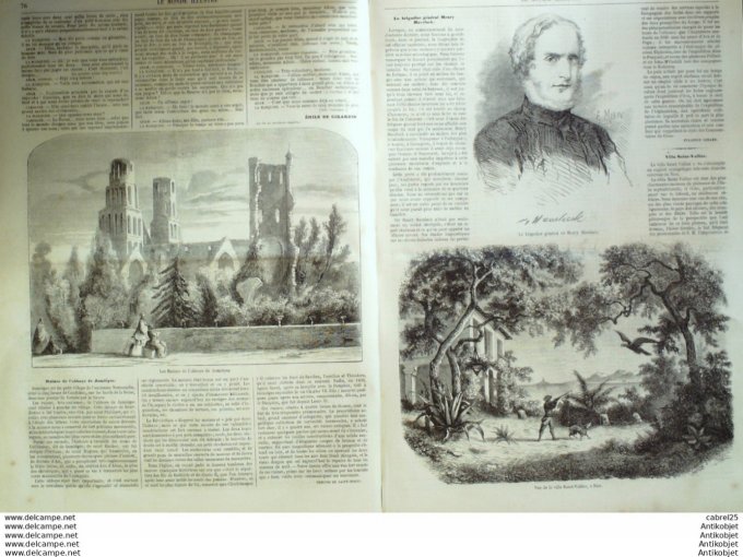 Le Monde illustré 1858 n° 42 Chine Canton Boccaz-Tigris Jumièges (76) Nice St-Vallier (06) Stéphanie