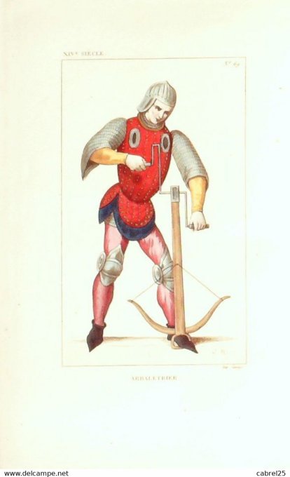 Militaria Portrait Arbalétrier 14ème 1852