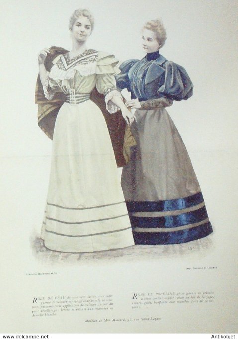 La Mode pratique 1893 # 44 Robes en Popeline et peau