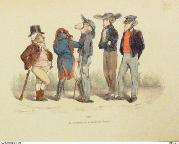 Grandville "Les Métamorphoses du jour" XLV Chien Bélier Mouton 1847