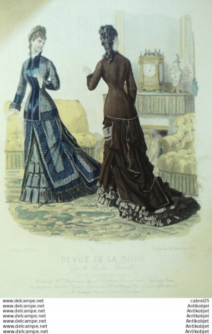 Gravure Mode La Gazette 1877 # 312 (Old Fashion plate)