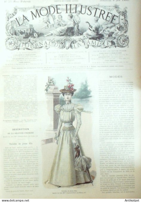 La Mode illustrée journal 1897 n° 23 Toilette de jeune fille