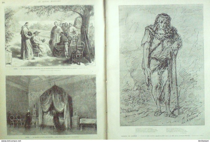 Le Monde illustré 1877 n°1080 Algérie Palais Trocadéro Rome Vatican