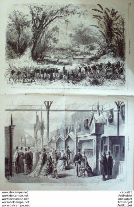 Le Monde illustré 1867 n°524 Luxembourg Italie Florence Expo Suède Cambodge Peam Tem Cofo