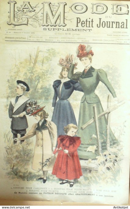La Mode du Petit journal 1898 n° 41 Toilettes Costumes Passementerie