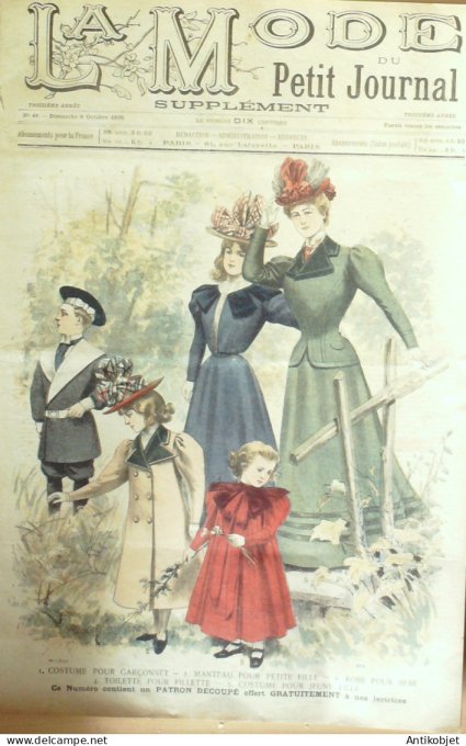 La Mode du Petit journal 1898 n°41 Costume Garçonnet & manteau fillette