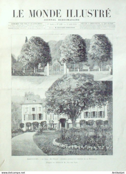 Le Monde illustré 1893 n°1893 Marly-le-Roi (78) Avranches Mont-St-Michel Coutances St-Lô Cherbourg  