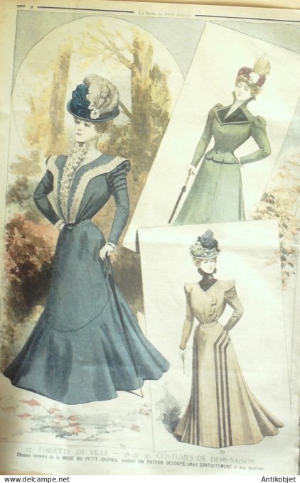 La Mode du Petit journal 1898 n° 41 Toilettes Costumes Passementerie