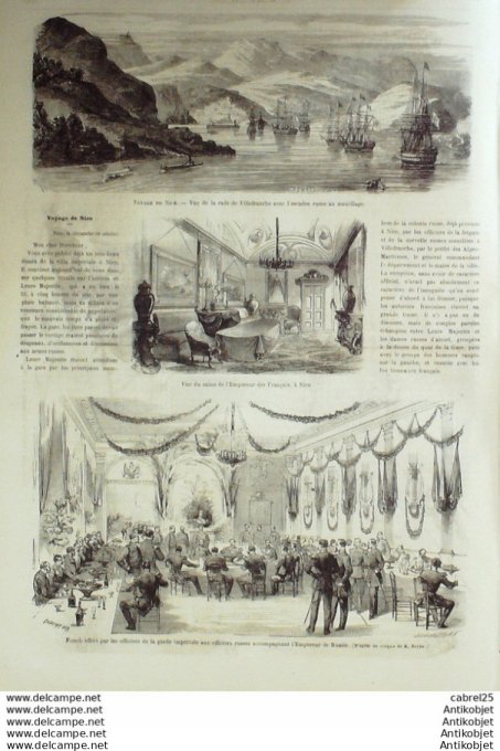 Le Monde illustré 1864 n°395 Villefranche (69) Nice (06) Usa New York Sierra Léone Bramea