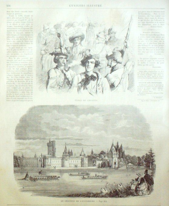 L'Univers illustré 1859 #  60 Italie armée Piémontaise Croatie types Laxembourg chateau