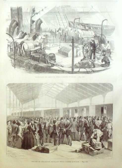 L'Univers illustré 1859 #  60 Italie armée Piémontaise Croatie types Laxembourg chateau