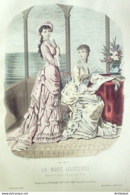Gravure Mode illustree 1879 # 21 (Old Fashion plate)