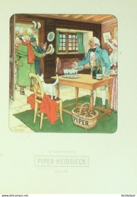 Menu illustre signe Herouard Champagne Piper-Heidsieck Reims (51) 1969