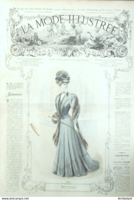 La Mode illustrée journal 1906 n° 44 Costume tailleur