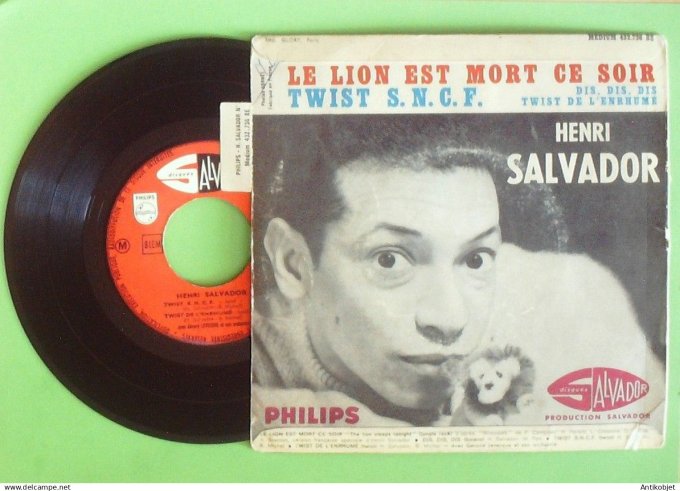 Salvador Henri 45T EP Le lion est mort ce soir (languette) 1960