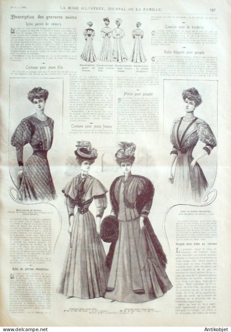 La Mode illustrée journal 1906 n° 44 Costume tailleur