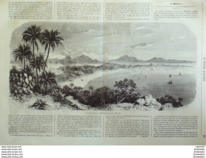 Le Monde illustré 1858 n° 39 Italie Messine Ferdinand II du Portugal Japon boxeurs Inde Bombay Cherb