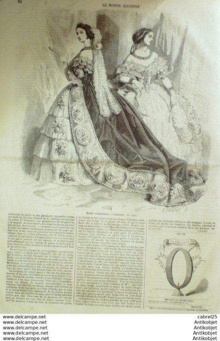 Le Monde illustré 1858 n° 39 Italie Messine Ferdinand II du Portugal Japon boxeurs Inde Bombay Cherb