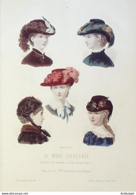 Gravure de mode La Mode illustrée 1882 n°49 (Maison Deloffre)