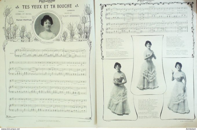 Paris qui chante 1905 n°112 Denorez Lorée Flavy d'Orange Sigurd Baldy Farjaux