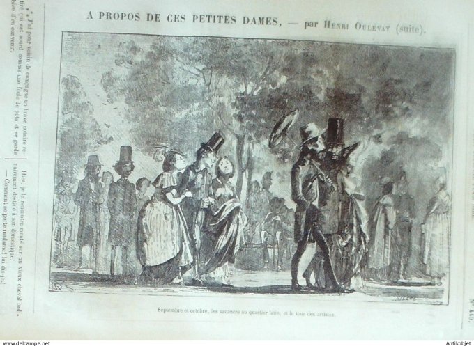 Petit journal pour Rire 1863 # 449 A propos de ces petites Dames Oulevay