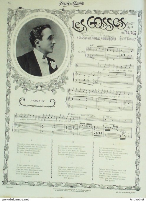 Paris qui chante 1905 n°112 Denorez Lorée Flavy d'Orange Sigurd Baldy Farjaux