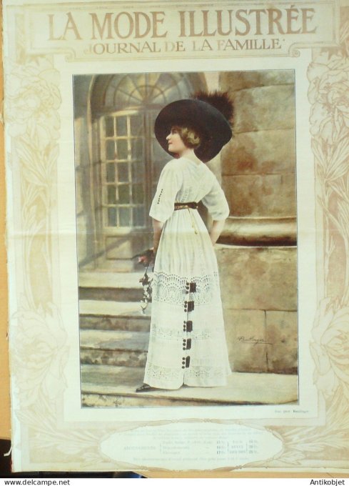 La Mode illustrée journal 1911 n° 17 Toilettes Costumes Passementerie