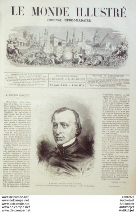 Le Monde illustré 1870 n°686 Chambery (73) Marseille (13) Portugal Lisbonne St Benoist Poitiers (86)