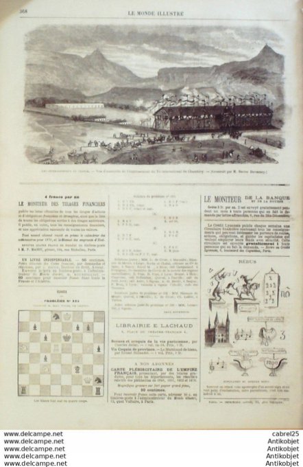 Le Monde illustré 1870 n°686 Chambery (73) Marseille (13) Portugal Lisbonne St Benoist Poitiers (86)