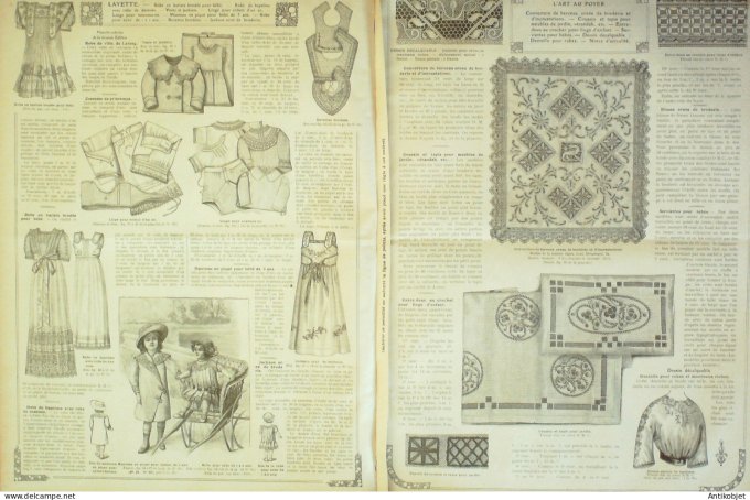 La Mode illustrée journal 1911 n° 17 Toilettes Costumes Passementerie