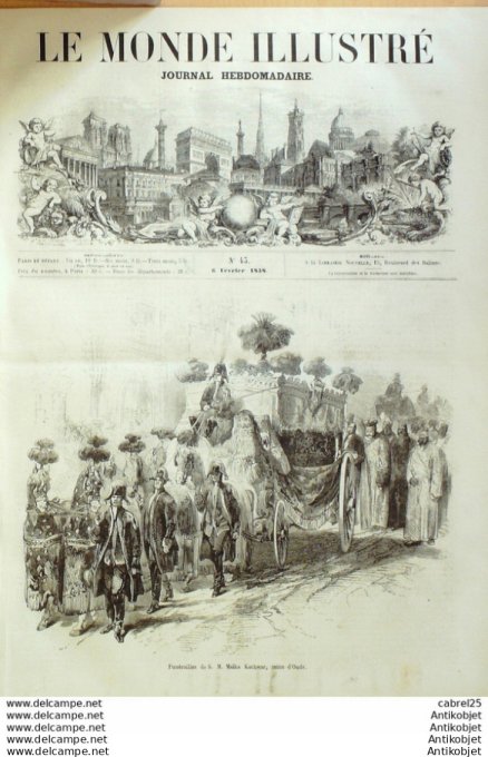 Le Monde illustré 1858 n° 43 Angleterre Windsor Victoria Adelaide & Guillaume de Prusse Lord Harding