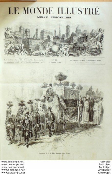 Le Monde illustré 1858 n° 43 Angleterre Windsor Victoria Adelaide & Guillaume de Prusse Lord Harding