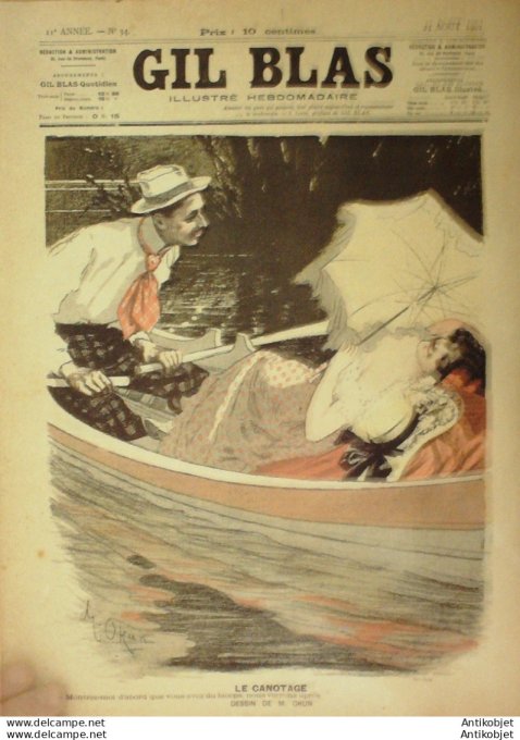 Gil Blas 1901 n°34 O'KUN Gaston PERDUCET HIPPolYTE BARBE Emile de VILLIE