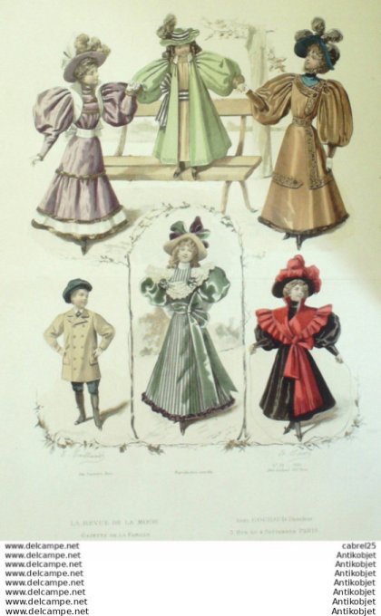 Gravure Mode La Gazette 1894 # 39 (Old Fashion plate)