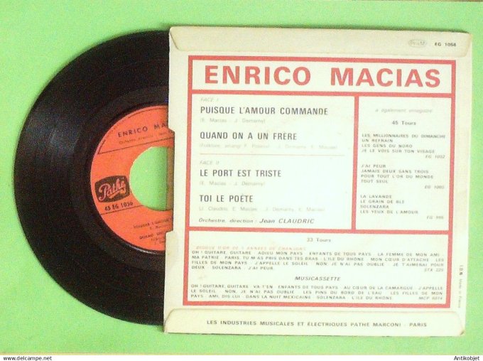 Macias Enrico 45T EP Puisque l'amour commande 1967