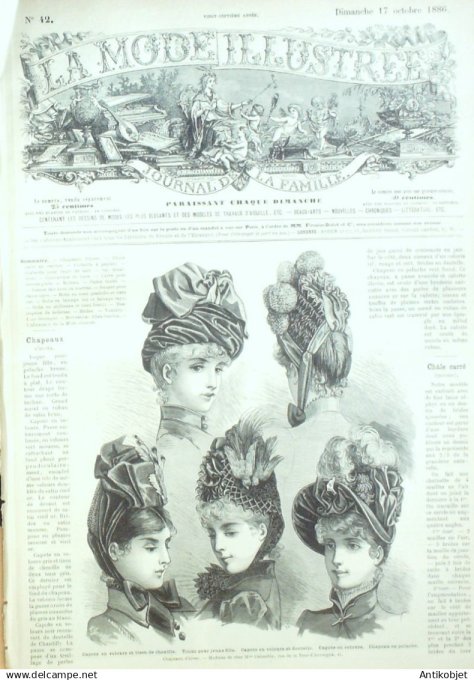 Mode illustree 1886 Lot de 12 journaux