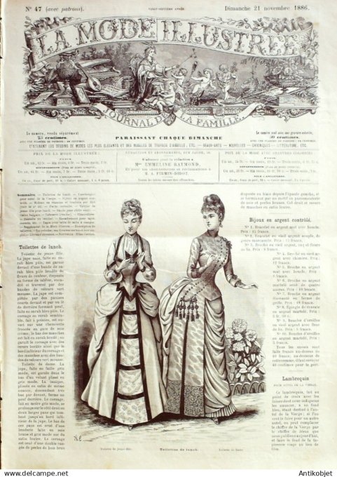 Mode illustree 1886 Lot de 12 journaux