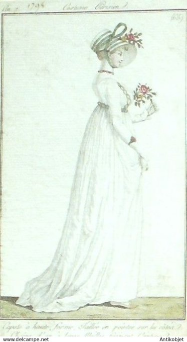 Costume Parisien 1798 an 7 # 65 (eau forte) Capote ? haute forme