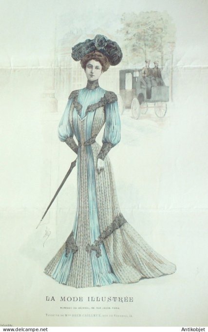 Gravure Mode illustree 1901 # 19 (Old Fashion plate) RARE