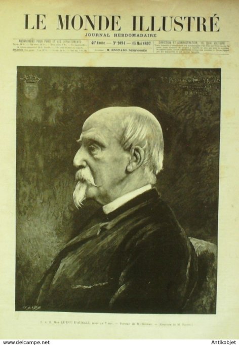 Le Monde illustré 1897 n°2094 Italie Palerme Marseille (13) Chantilly (60) Barcelone New-York Grant