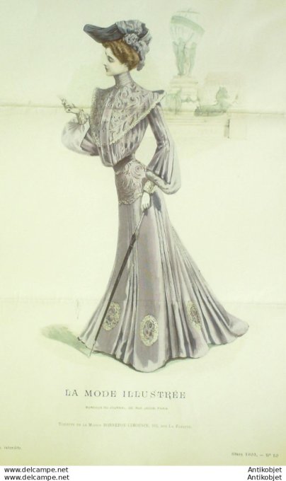 Gravure Mode illustree 1903 # 10 (Old Fashion plate) rare