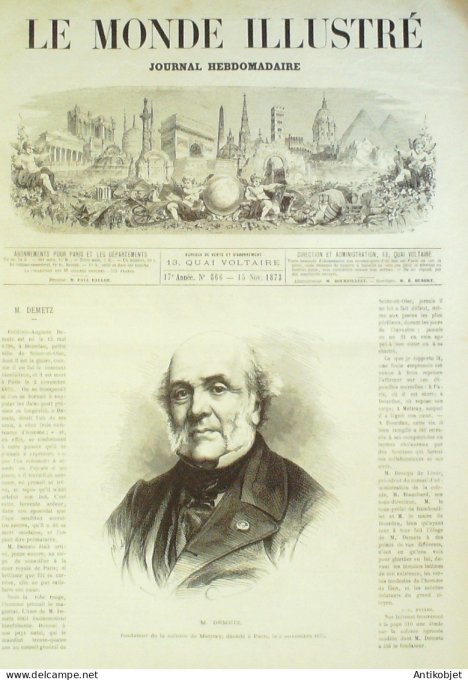 Le Monde illustré 1873 n°866 Gravelotte(57) Molsheim (67) Parc Montsouris Travaux de vanne