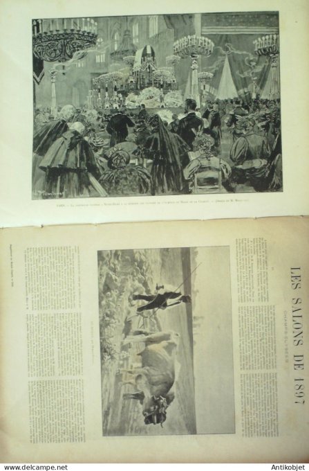 Le Monde illustré 1897 n°2094 Italie Palerme Marseille (13) Chantilly (60) Barcelone New-York Grant