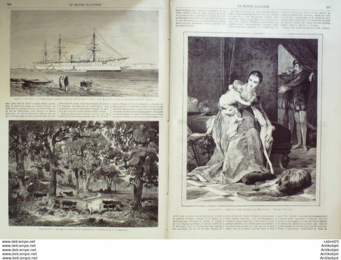 Le Monde illustré 1870 n°687 Siam Bangkok Pierrefonds (60) Egypte Port Said Espagne Burgos