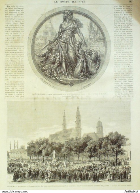Le Monde illustré 1873 n°866 Gravelotte(57) Molsheim (67) Parc Montsouris Travaux de vanne
